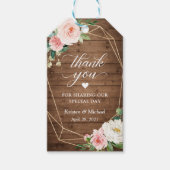 Rustic Geometric Floral Gastgeschenk Hochzeit Dank Geschenkanhänger (Vorderseite)