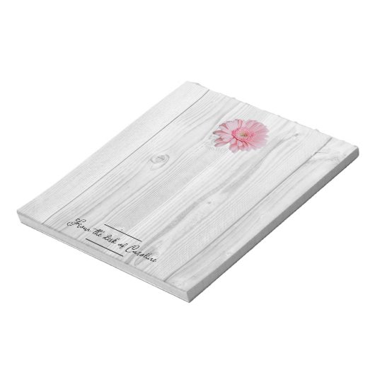Rustic Gerber Daisy Personalisiert Notepad Notizblock (Rotiert)