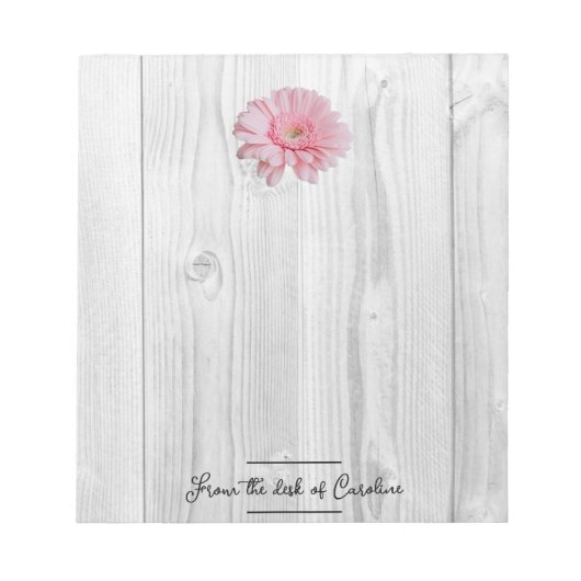 Rustic Gerber Daisy Personalisiert Notepad Notizblock (Vorderseite)