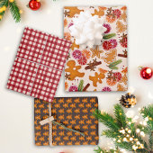 Rustic Gingerbread Citrus Spice Gingham Weihnachte Geschenkpapier Set