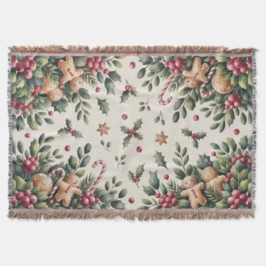 Rustic Gingerbread Holiday Decke (Vorderseite)