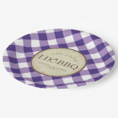Rustic Gingham GRILLEN Picnic Wedding Pappteller (Schrägansicht)