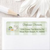 Rustic Gingham Matcha Tee Rücksendeadresse Label (Insitu)