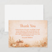 Rustic Gingham Pumpkin Fall Graduation Dankeskarte (Vorne/Hinten)