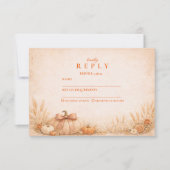 Rustic Gingham Pumpkin Fall Graduation RSVP Karte (Vorderseite)
