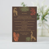 Rustic Giraffe Brown Floral Dankeskarte (Stehend Vorderseite)