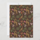 Rustic Giraffe Brown Floral Einladung (Rückseite)