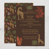 Rustic Giraffe Brown Floral Einladung (Vorne/Hinten)