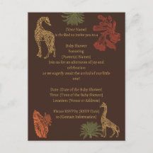 Rustic Giraffe Brown Floral