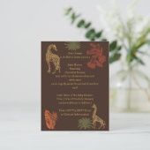 Rustic Giraffe Brown Floral Postkarte (Stehend Vorderseite)