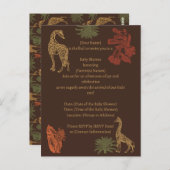 Rustic Giraffe Brown Floral Postkarte (Vorne/Hinten)