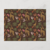 Rustic Giraffe Brown Floral Postkarte (Rückseite)
