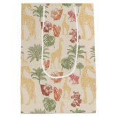 Rustic Giraffe Floral Jungle Babydusche Geschenkta Mittlere Geschenktüte (Rückseite)