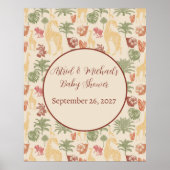 Rustic Giraffe Floral Poster (Vorne)