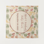 Rustic Giraffe Floral Wandteppich (Vorderseite (Horizontal))