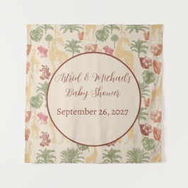 Rustic Giraffe Floral Wandteppich