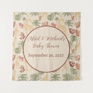 Rustic Giraffe Floral Wandteppich