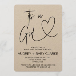 Rustic Girl Baby Shower Einladung