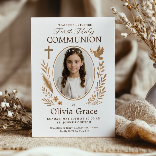 Rustic Girl First Communite Einladung