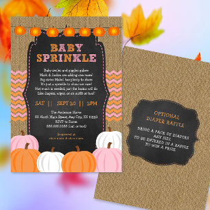 Rustic Girl Pumpkin Baby Sprinkline Einladung