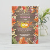 Rustic Girl Pumpkin Fall Geburtstagseinladung Einladung (Stehend Vorderseite)