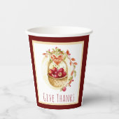 Rustic Give Danke Harvest Basket Erntedank Pappbecher (Vorderseite)