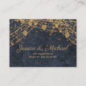 Rustic Glam Navy Blue Gold Wedding Registry Begleitkarte (Vorderseite)