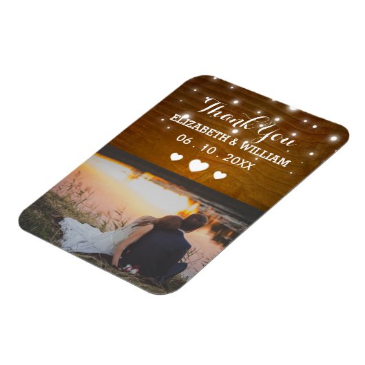 Rustic Glitz Wedding Magnet Gevor Foto Vielen Dank (Linke Seite)