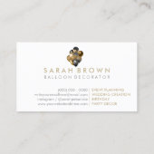 Rustic Glitzer Event Party Decke Ballon Visitenkarte (Rückseite)