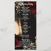 Rustic Glow Laterne & Rote Rosen Hochzeitsprogramm Programm (Rückseite)