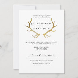 Rustic Gold Antler | Elegante Hochzeit Einladung