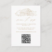 Rustic Gold Barn Wedding QR Code Website UAWG Begleitkarte (Vorderseite)
