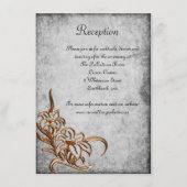 Rustic Gold Blume Vintage Wedding Empfang Begleitkarte (Vorderseite)