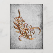 Rustic Gold Blume Vintage Wedding Empfang Begleitkarte (Rückseite)