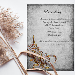 Rustic Gold Blume Vintage Wedding Empfang Begleitkarte