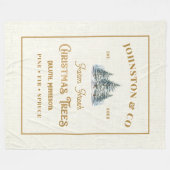 Rustic Gold Burlap Christmas Tree Farm Fleecedecke (Vorderseite (Horizontal))