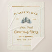 Rustic Gold Burlap Christmas Tree Farm Sherpadecke (Vorderseite)