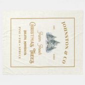 Rustic Gold Burlap Weihnachtsbaumfarm Fleecedecke (Vorderseite (Horizontal))