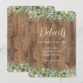 Rustic Gold Eucalyptus & White Floral Wedding Begleitkarte (Vorne/Hinten)