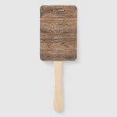 Rustic Gold Eucalyptus & White Floral Wood Wedding Fächer (Rückseite)