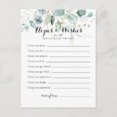 Rustic Gold Floral Baby Shower Hopwers & Wish Card Postkarte (Vorderseite)