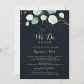 Rustic Gold Floral Blue Wir machen wieder einmal e Einladung (Vorderseite)