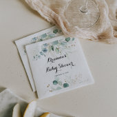 Rustic Gold Floral Calligraphy Baby Dusche Serviette