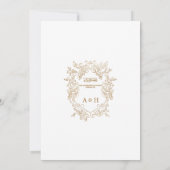 Rustic Gold Floral Chic Einladung (Rückseite)