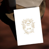 Rustic Gold Floral Chic Einladung