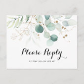Rustic Gold Floral Menu UAWG Postkarte (Vorderseite)