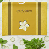 Rustic Gold Floral MoJo Wedding Kitchen Handtuch (Gefaltet)