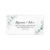 Rustic Gold Floral Wedding RSVP Adressetikett (Vorne)