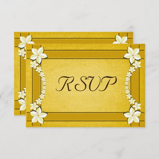 Rustic Gold Floral Wedding RSVP Response Cards (Vorne/Hinten)