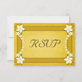 Rustic Gold Floral Wedding RSVP Response Cards